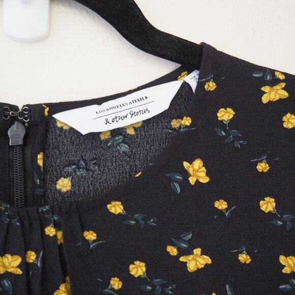 & Other Stories Black Floral Midi Dress - Picture 6 of 9